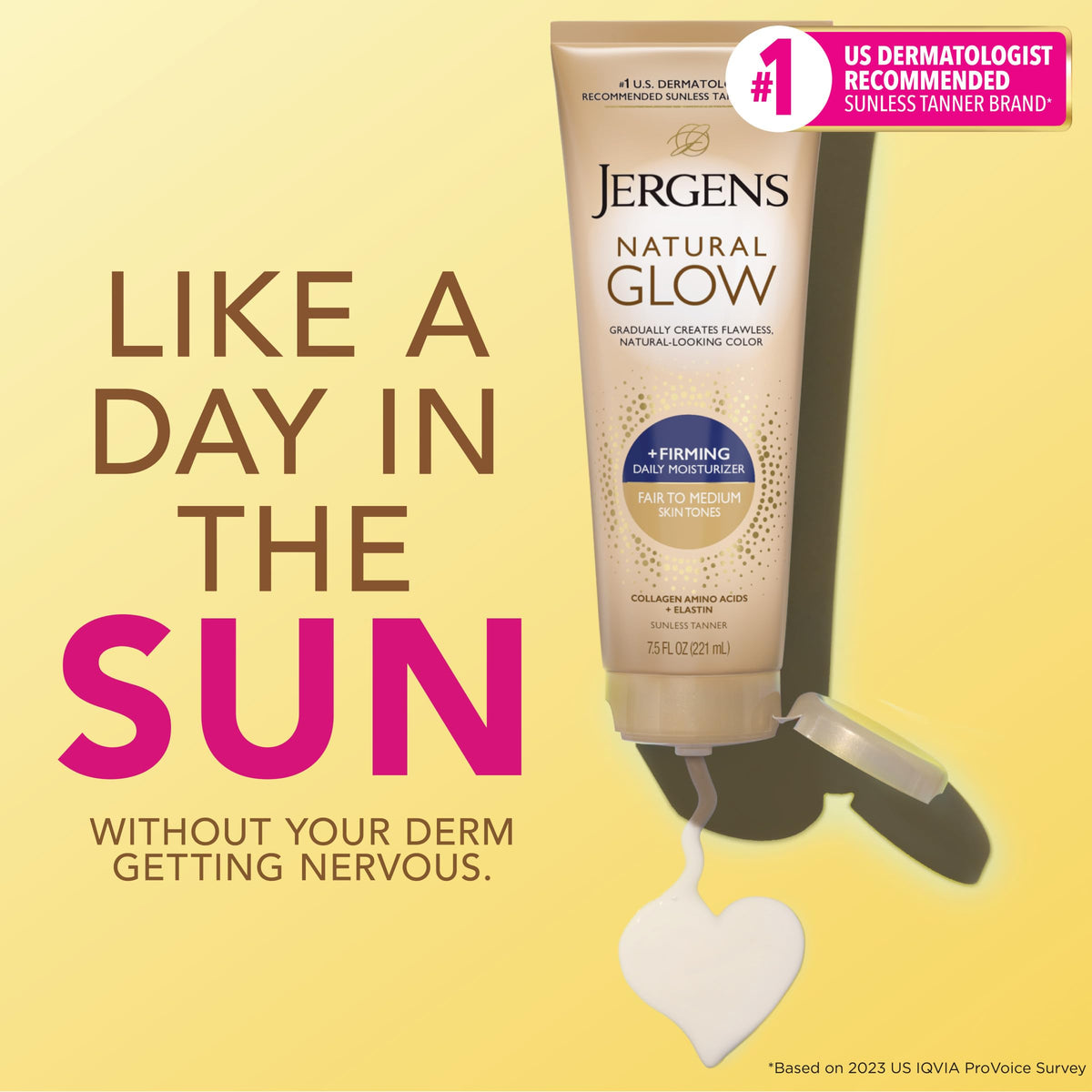 Jergens Natural Glow +FIRMING lotion showing texture on skin