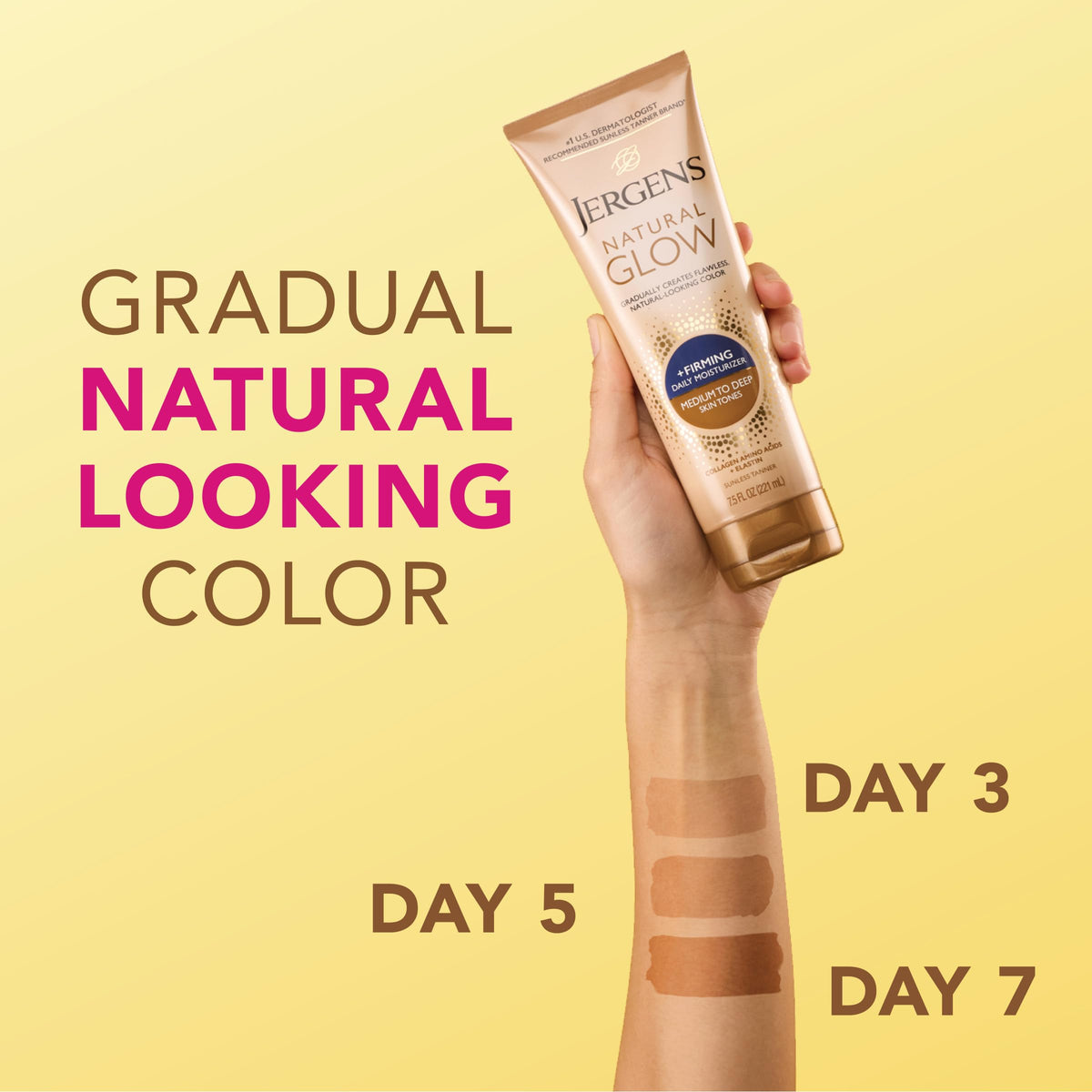 Jergens Natural Glow +FIRMING Self Tanner Body Lotion texture close-up