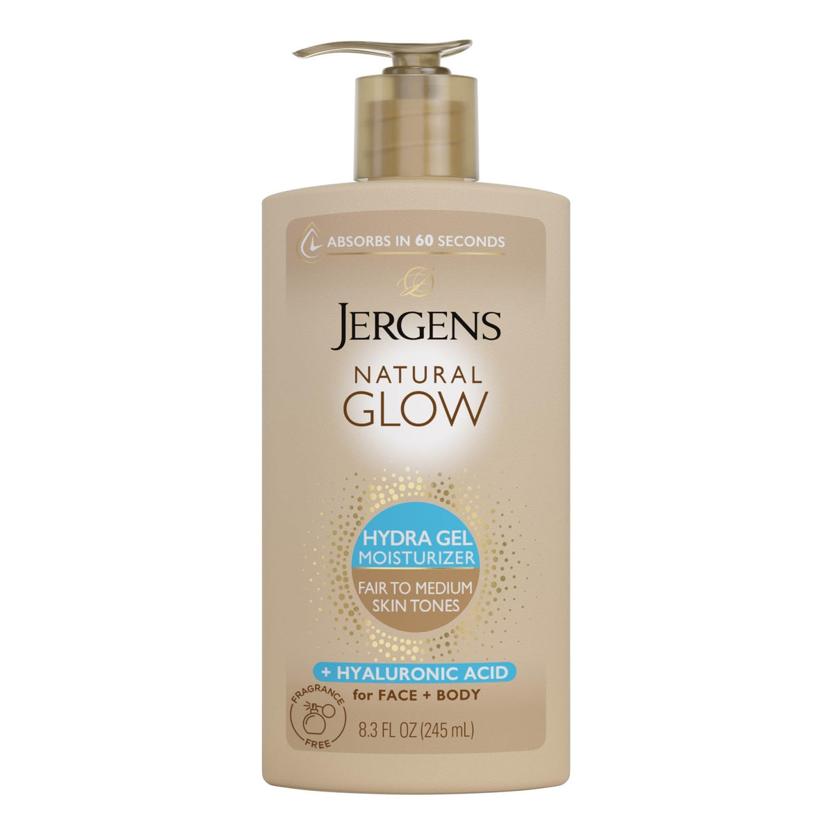 Jergens Natural Glow Hydra Gel Self Tanner 8.3 fl oz front view