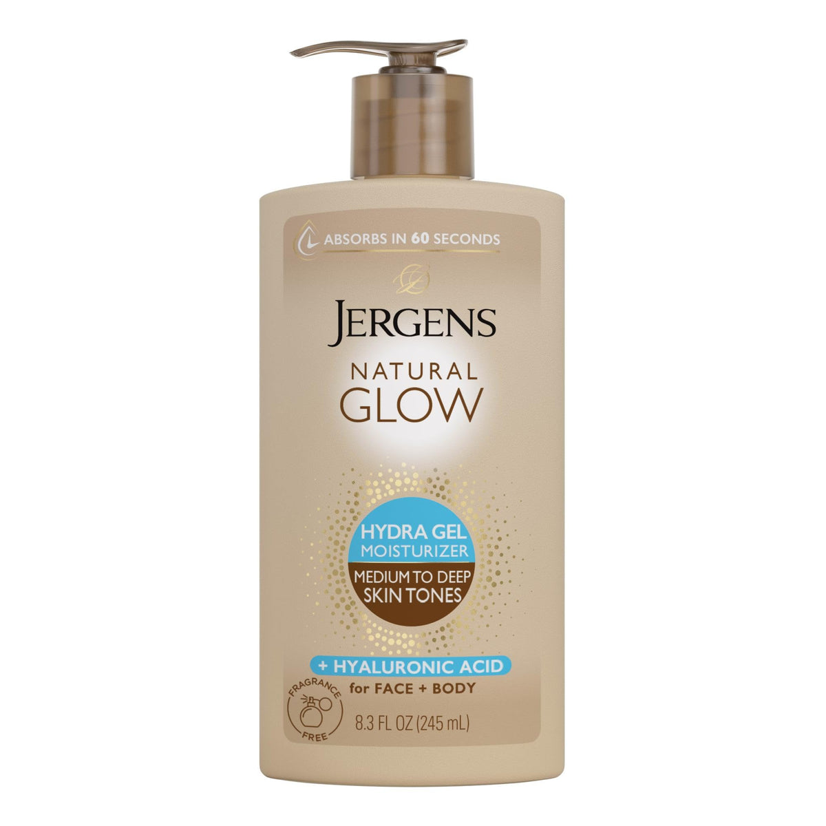 Jergens Natural Glow Hydra Gel Self Tanner front view 8.3 fl oz