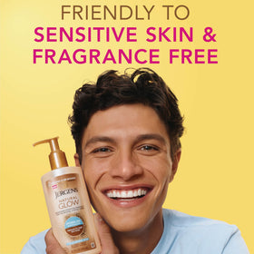 Jergens Natural Glow Hydra Gel Self Tanner in bathroom setting