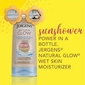 Jergens Natural Glow In Shower Lotion application on skin
