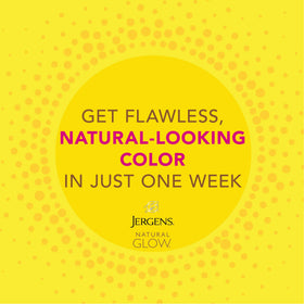 Jergens Natural Glow In Shower Lotion on a bathroom shelf