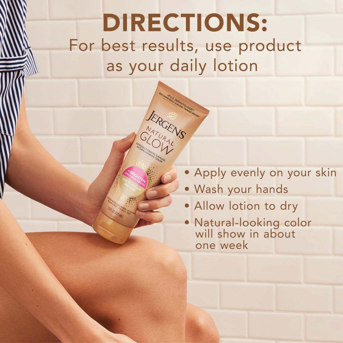 Jergens Natural Glow lotion bottle back view