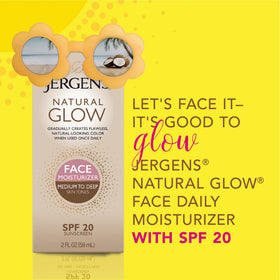 Jergens Natural Glow Self Tanner Face Moisturizer application on skin