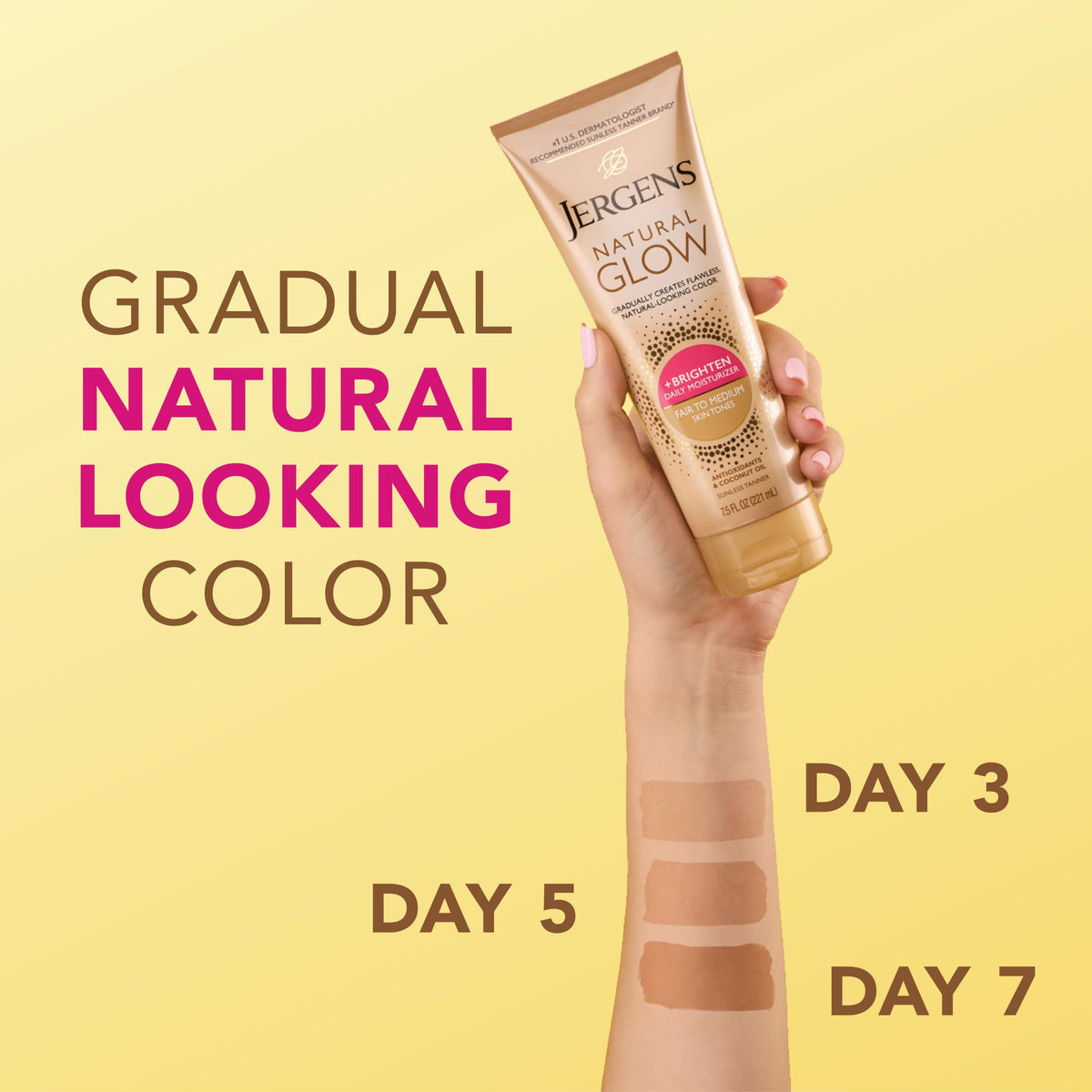 Jergens Natural Glow Self Tanner lotion texture close-up
