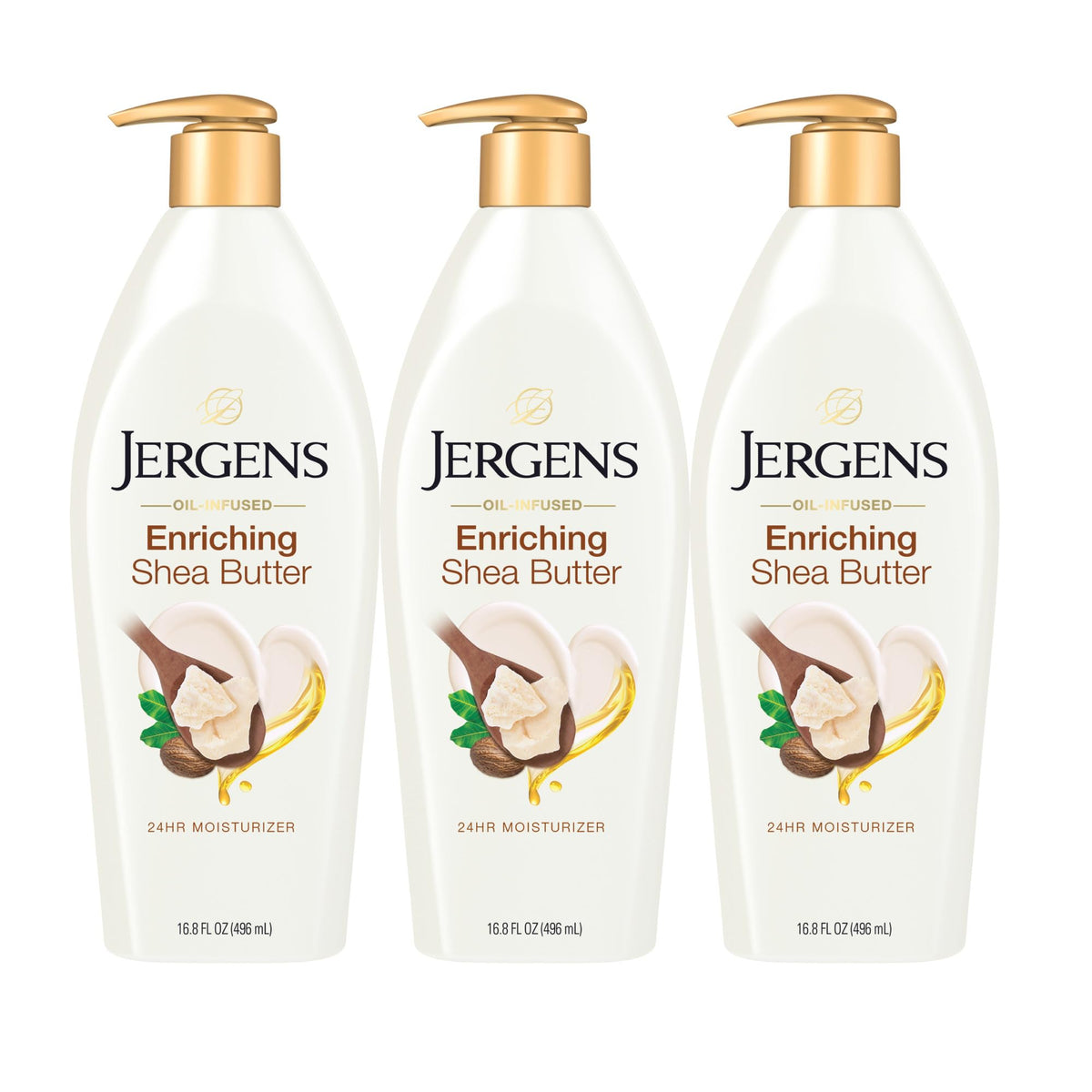 Jergens Shea Butter Hand and Body Lotion 3-Pack front view