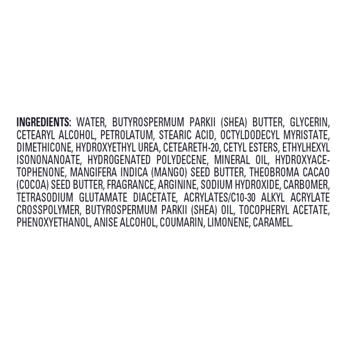 Jergens Shea Butter Lotion ingredients list
