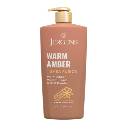 Jergens Shea Fusion Body Lotion Warm Amber 14 fl oz front view