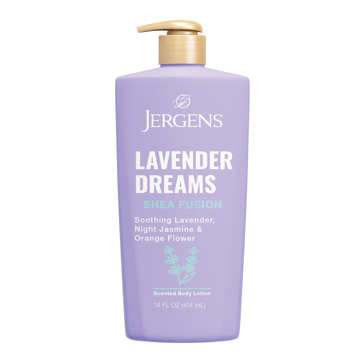 Jergens Shea Fusion Lavender Dreams Body Lotion 14 fl oz front view