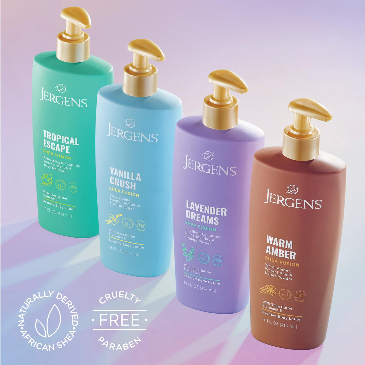 Jergens Shea Fusion Tropical Escape Body Lotion 14 fl oz with tropical fruits