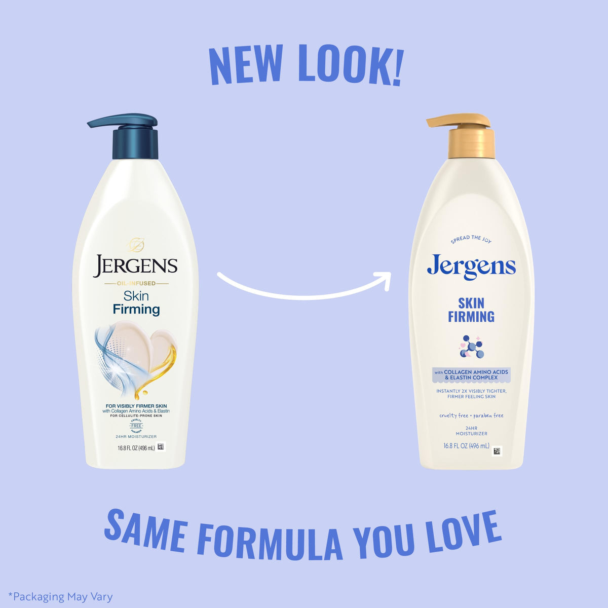 Jergens Skin Firming Body Lotion 16.8 oz back view