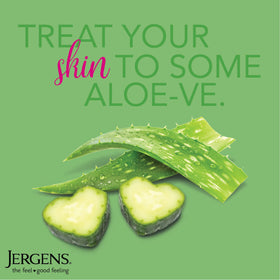 Jergens Soothing Aloe Body Lotion in a bathroom setting