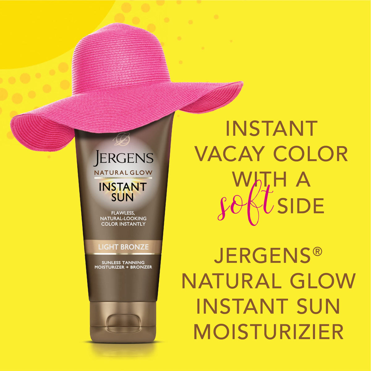 Jergens tanning lotion applied on skin