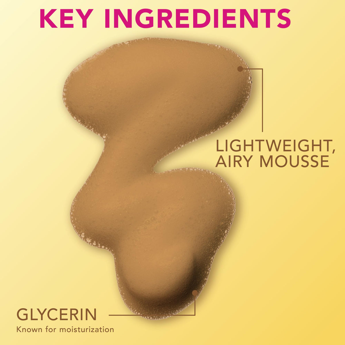 Jergens tanning mousse texture on hand