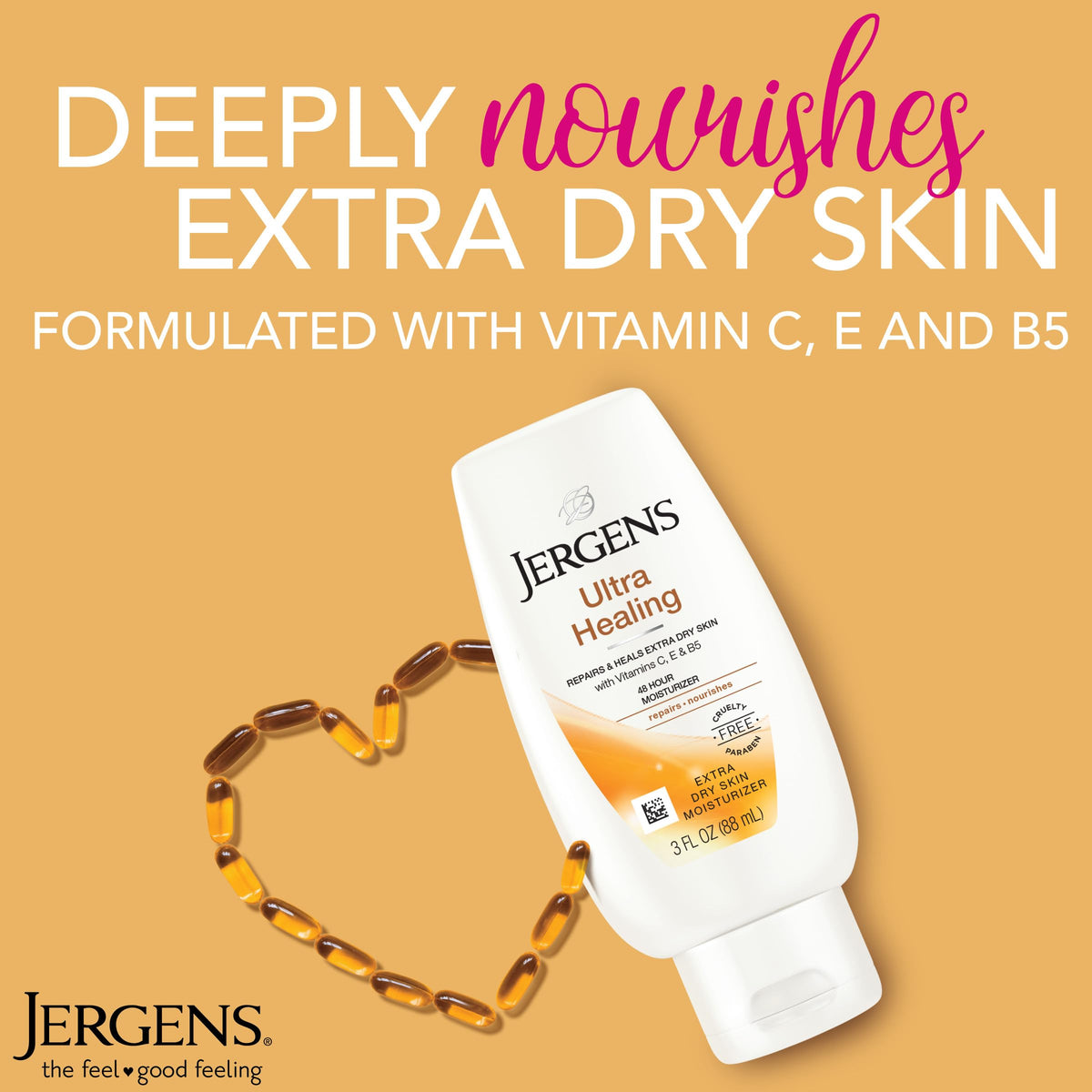 Jergens Ultra Healing Dry Skin Lotion 3 oz side view