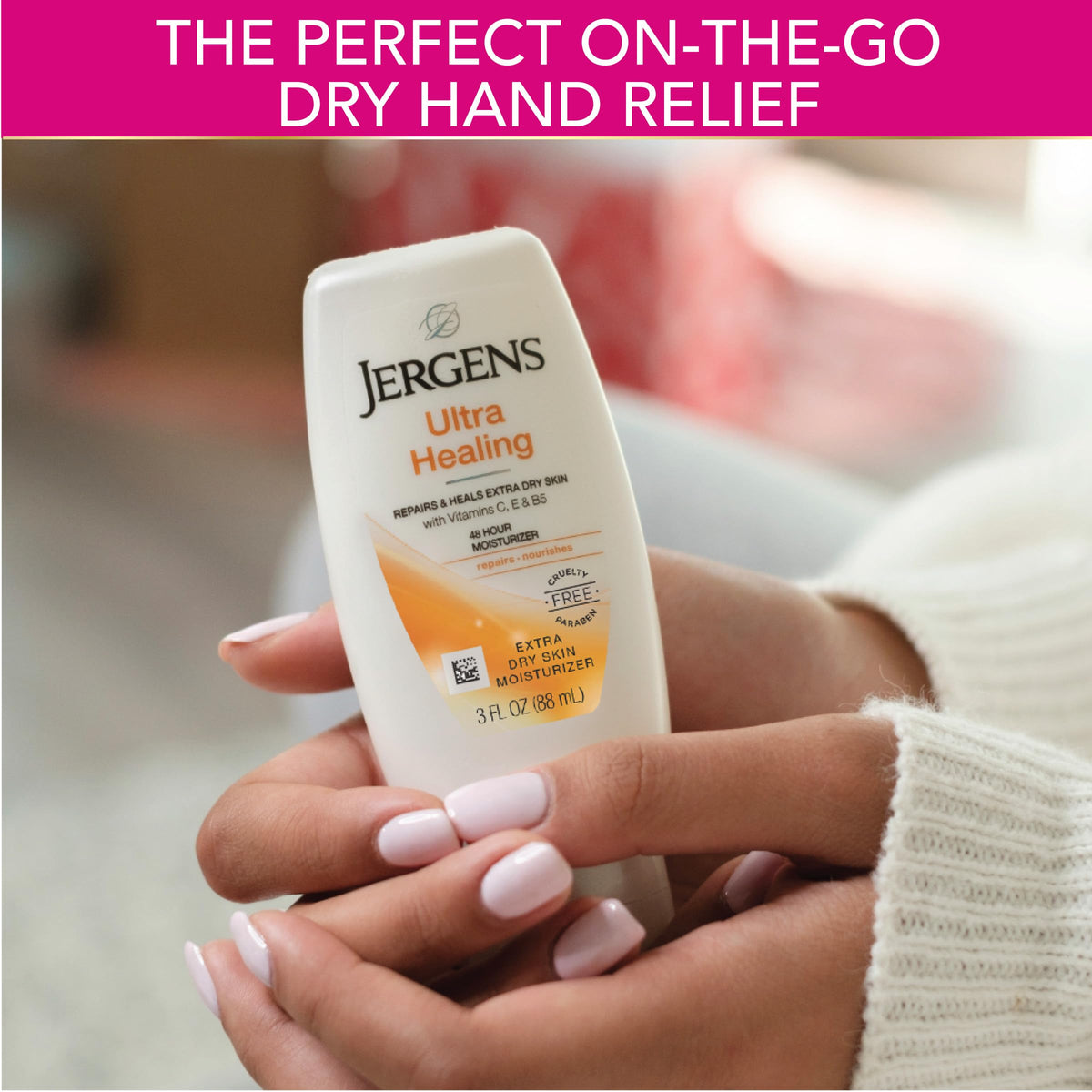 Jergens Ultra Healing Dry Skin Lotion 3 oz with cap off