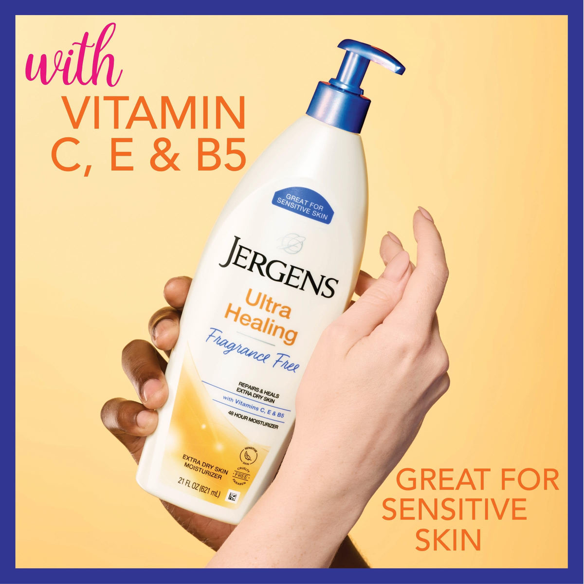 Jergens Ultra Healing Lotion back view with ingredients