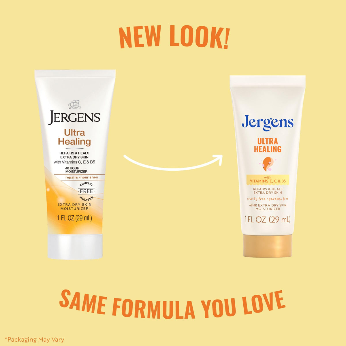 Jergens Ultra Healing Moisturizer 1 oz bottle side view