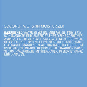Jergens Wet Skin Body Moisturizer with Coconut Oil on a towel