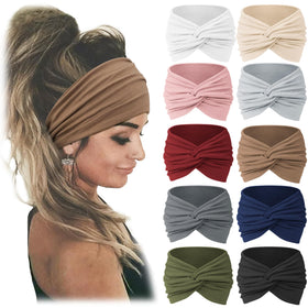 Jesries Extra Wide Turban Headbands set of 10 in various colours