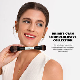 Jessup concealer brush with bright cyan handle