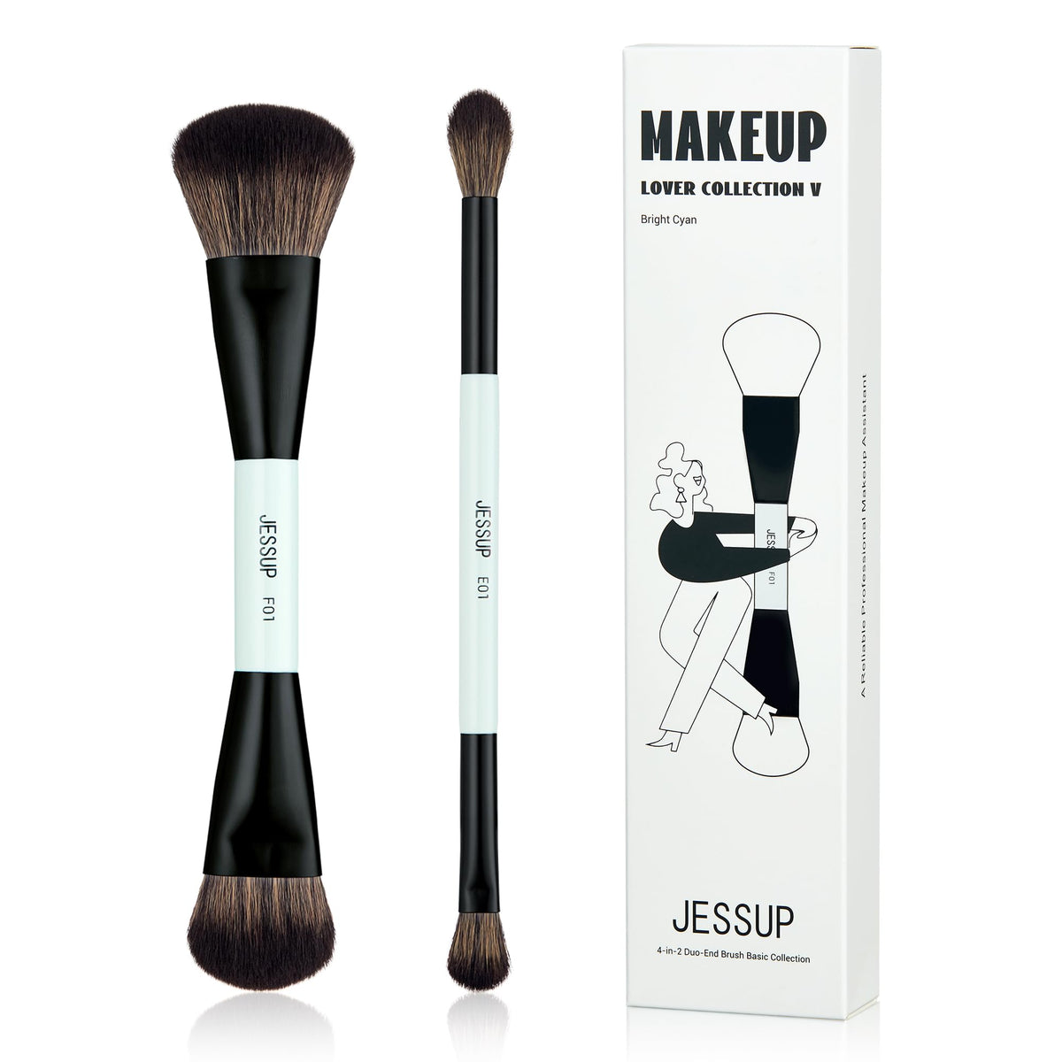Jessup Dual-Ended Foundation & Contour Brush set in gift box