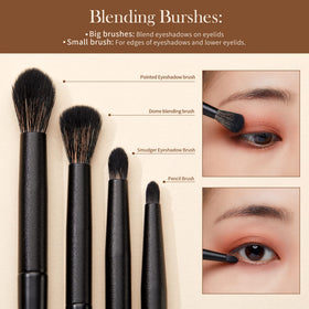 Jessup eyeshadow brush set displayed on a vanity
