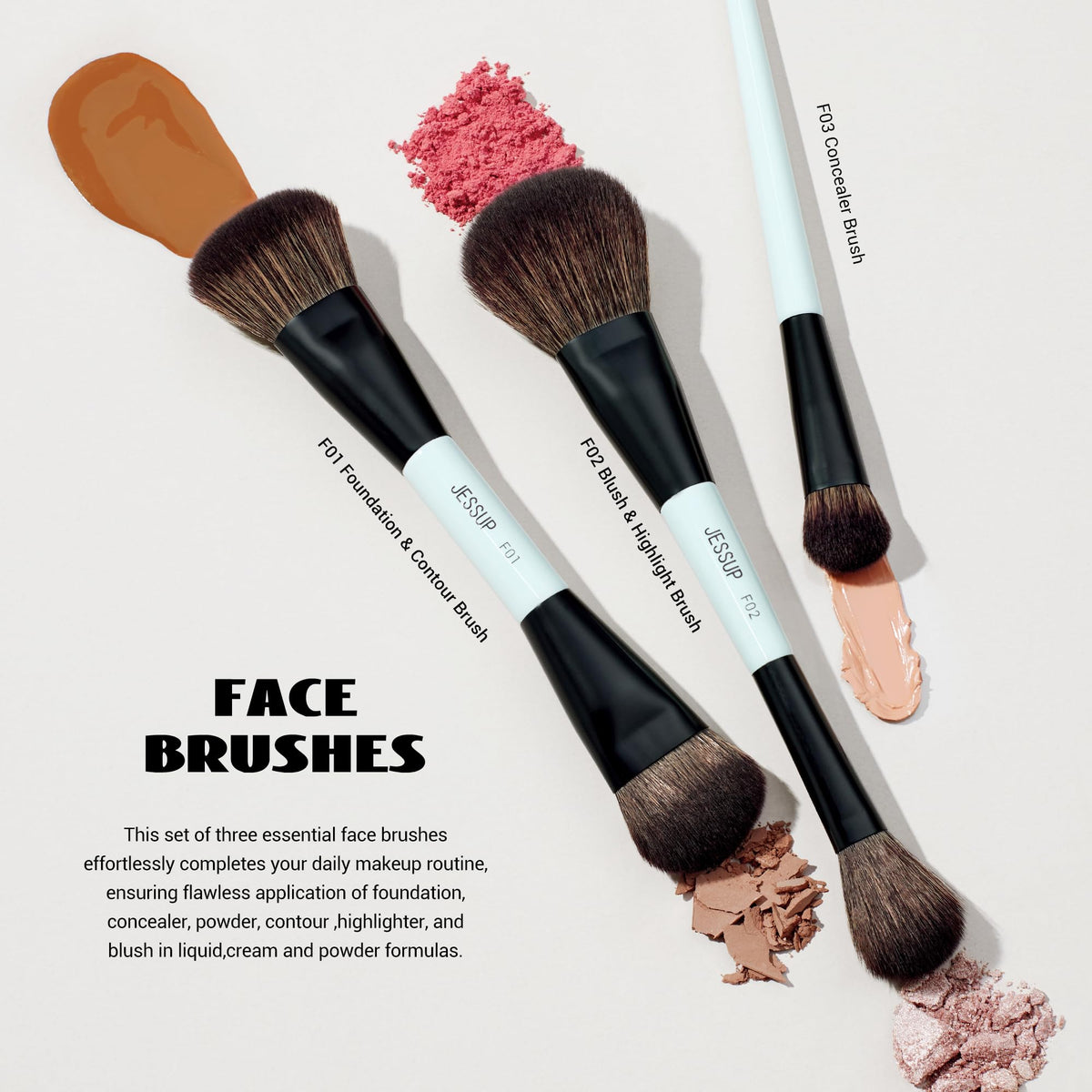 Jessup eyeshadow brushes set displayed