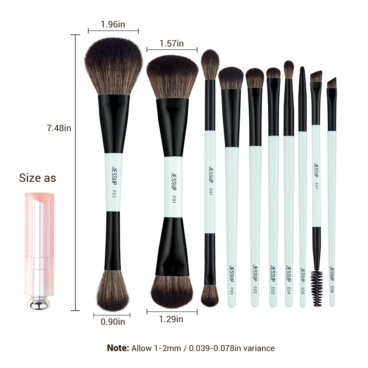 Jessup makeup brushes set packaging
