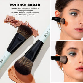 Jessup makeup brushes set with bright cyan color