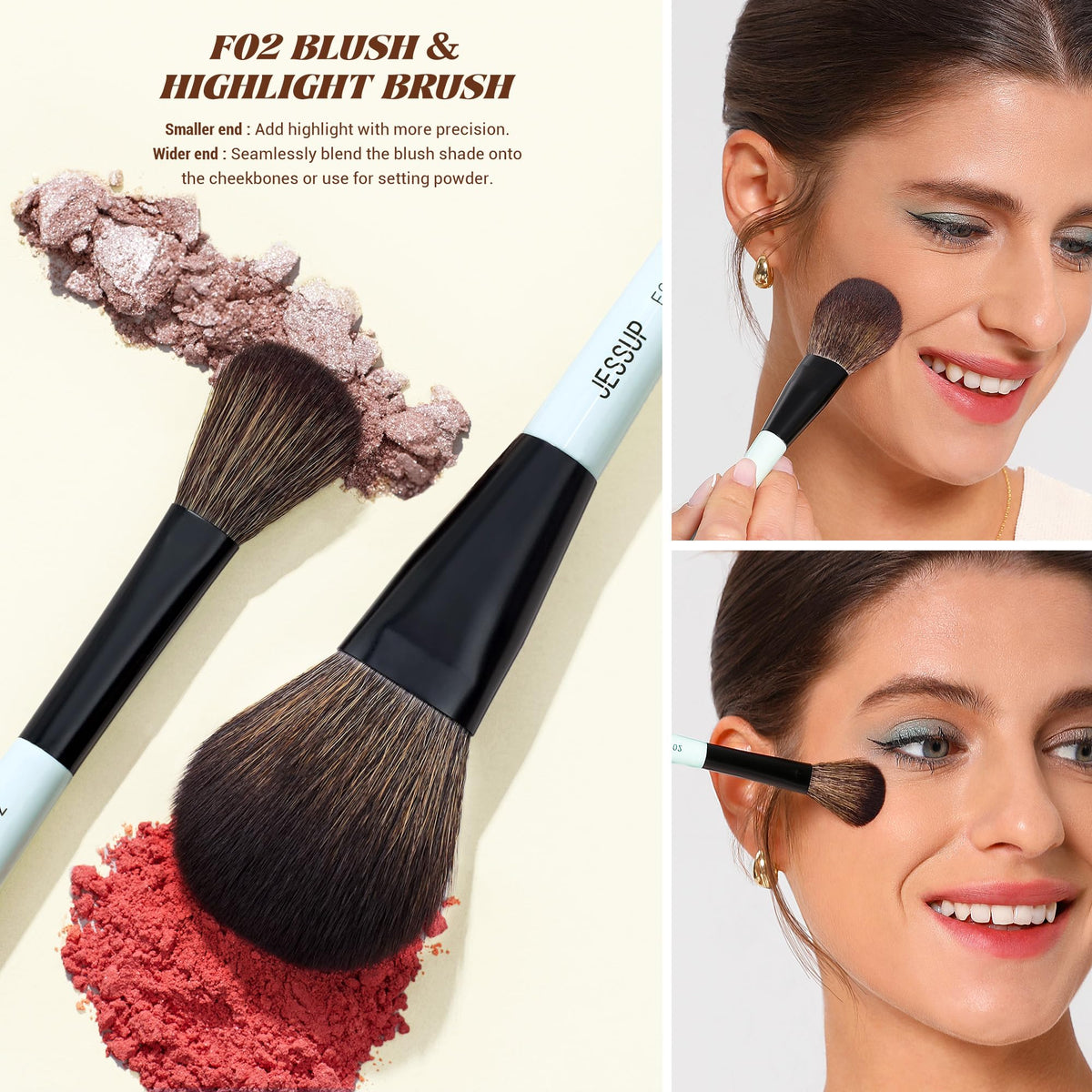 Jessup makeup sponge with tapered end for precise application