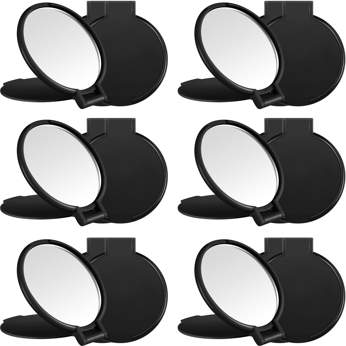 Jetec 12-piece compact mirrors set in black, front view