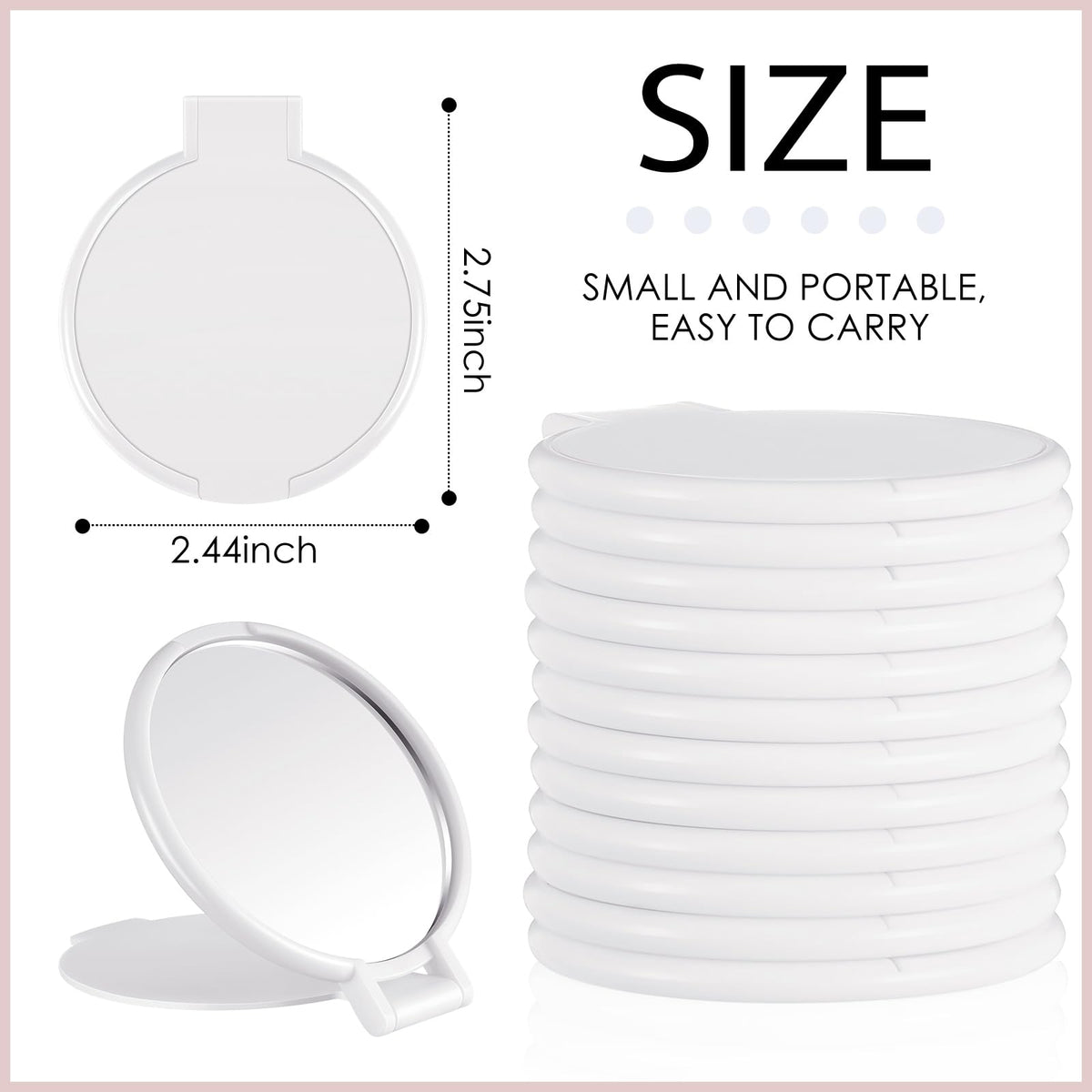 Jetec compact mirror open showcasing reflection