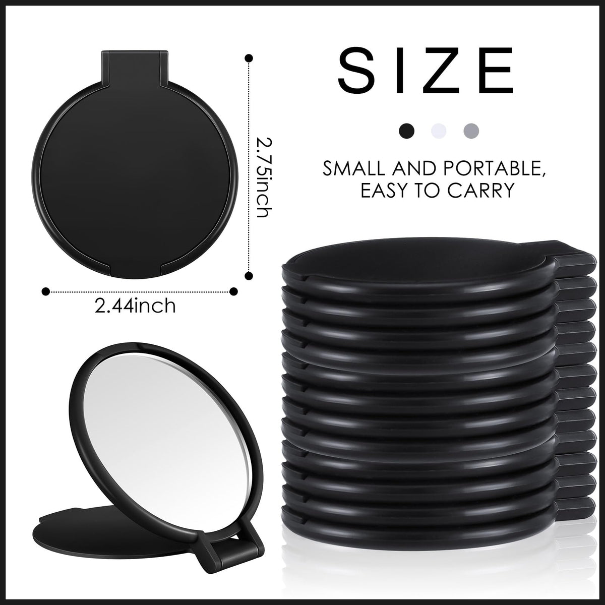 Jetec compact mirror open showing reflective surface