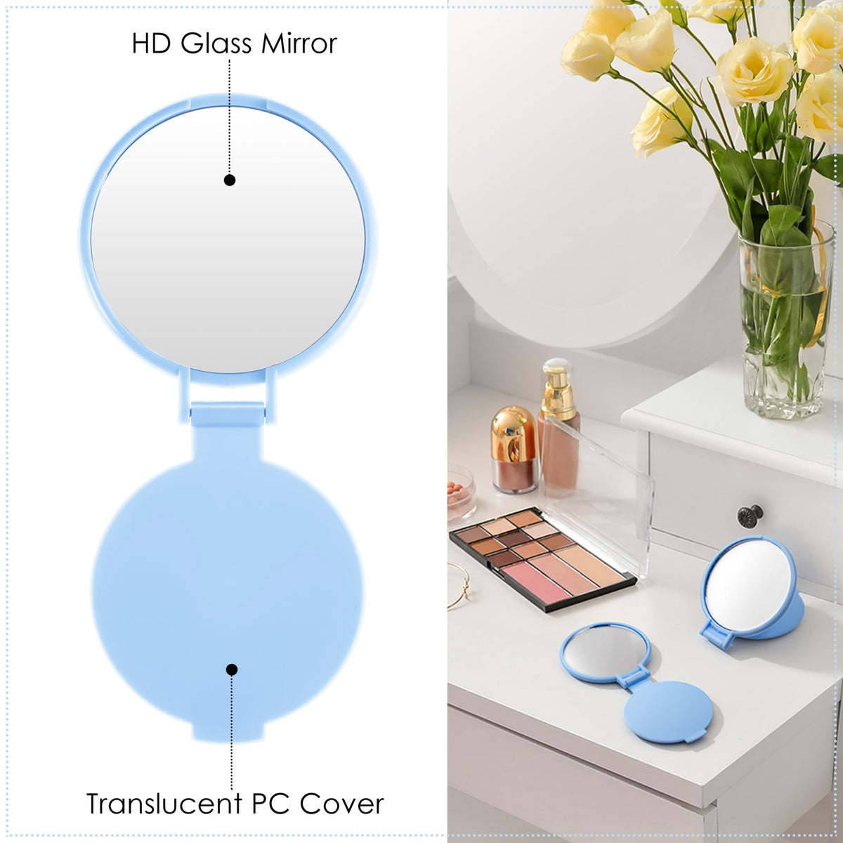 Jetec compact mirror set displayed on a vanity