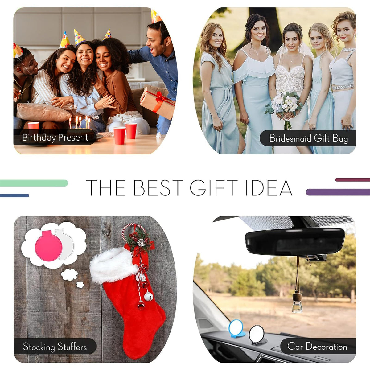Jetec compact mirror set in a festive gift arrangement