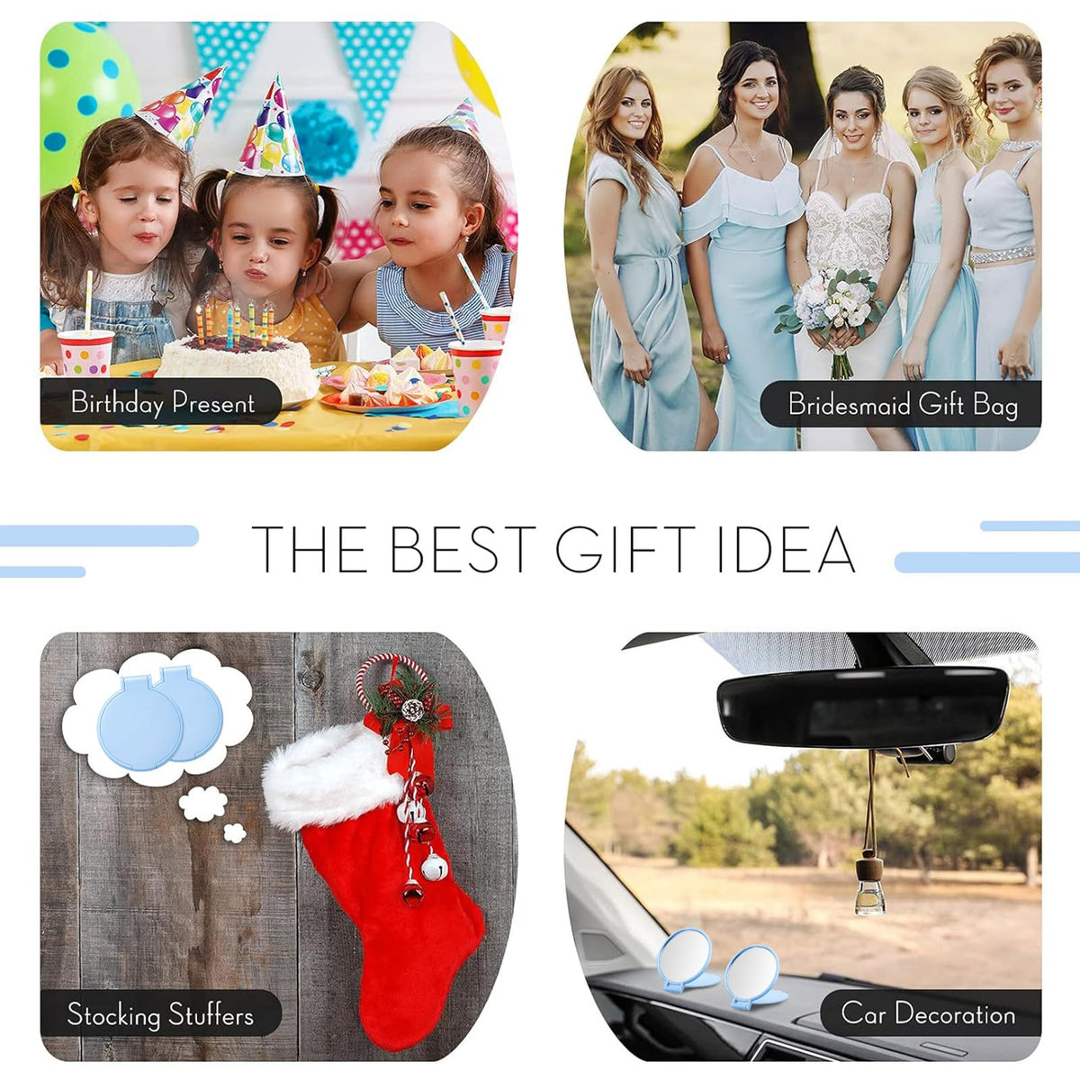 Jetec compact mirror set with vibrant colours