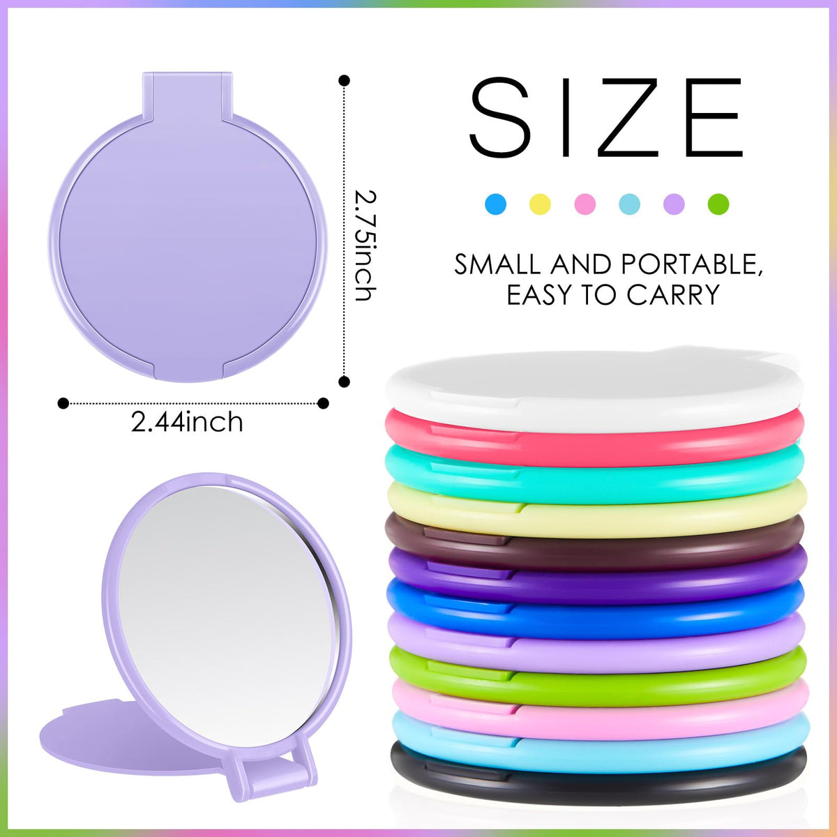 Jetec compact mirror showing flip design and vibrant colours