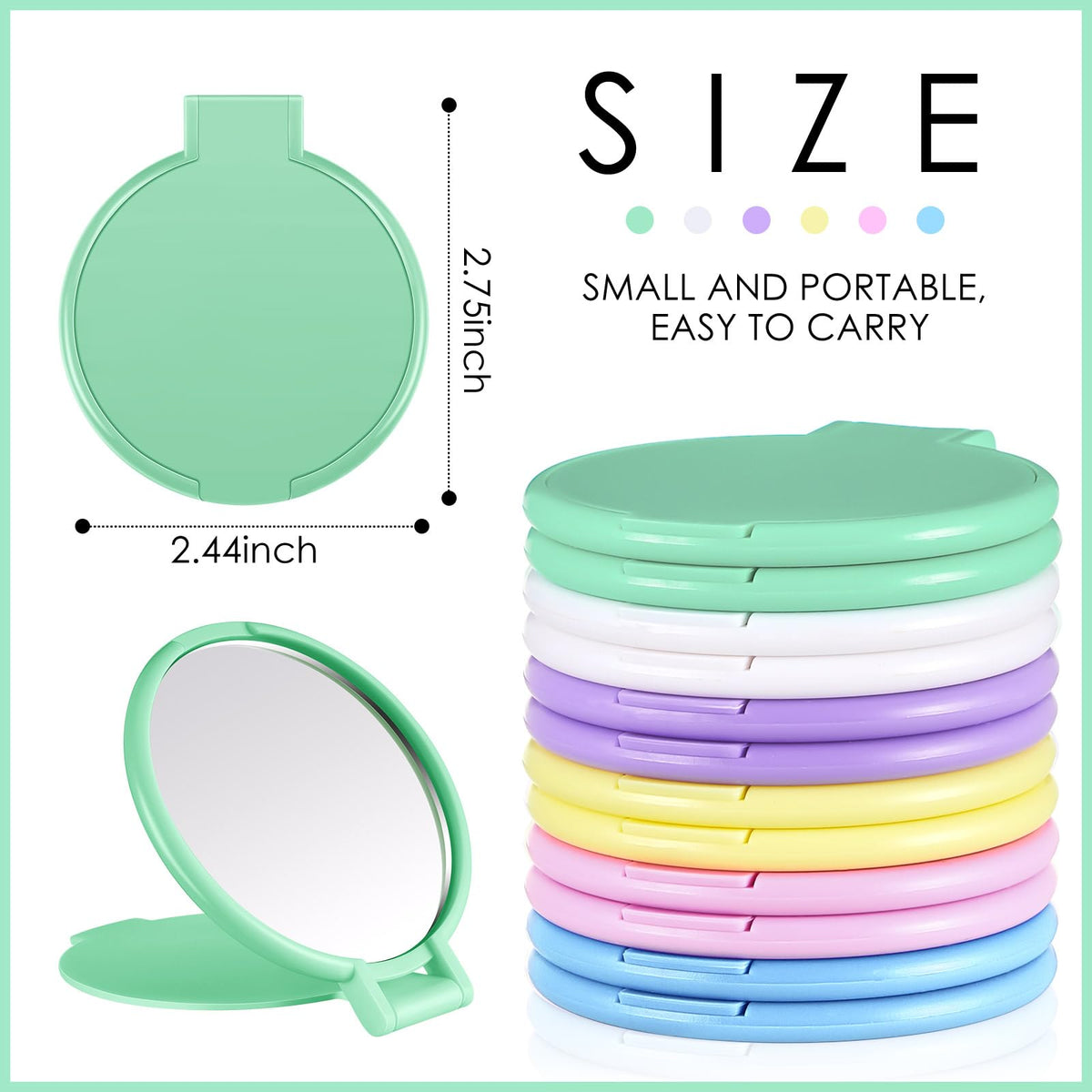 Jetec Mini Pocket Mirror open showing reflective surface