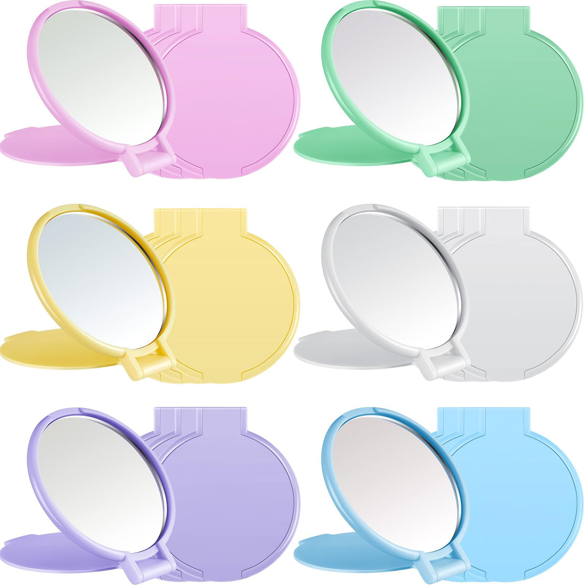 Jetec Mini Pocket Mirrors in assorted macaron colours front view