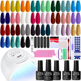 JEWHITENY 27 Colours Nail Polish Kit with UV lamp front view
