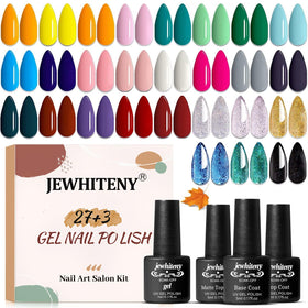 JEWHITENY 30PCS Nail Polish Kit with 27 vibrant gel colours