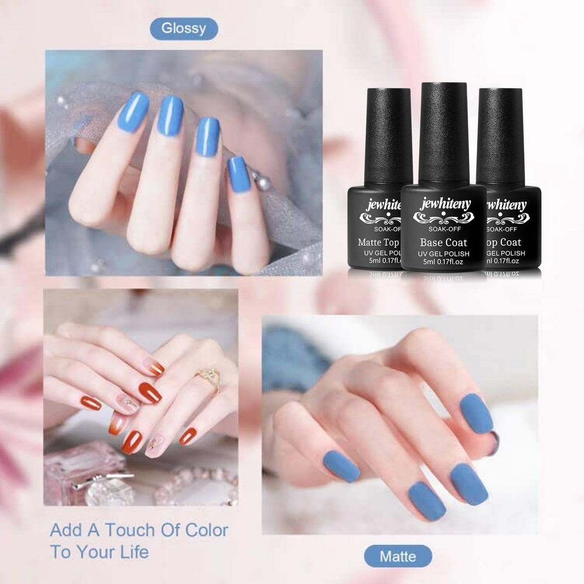 JEWHITENY Gel Nail Polish Kit packaging and contents