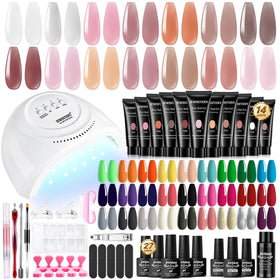 JEWHITENY Poly Gel Nail Kit with 14 colours and UV lamp