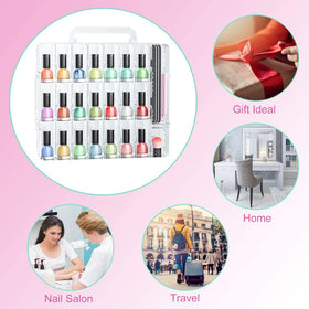 JIASHENG Nail Polish Organizer Case dimensions on a ruler