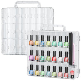 JIASHENG Nail Polish Organizer Case front view with 48 slots