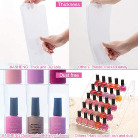 JIASHENG Nail Polish Organizer Case side view showing adjustable dividers