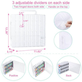 JIASHENG Nail Polish Organizer Case with adjustable dividers in use