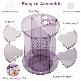 Jiavarry Rotating Makeup Organizer assembled with silicone rings